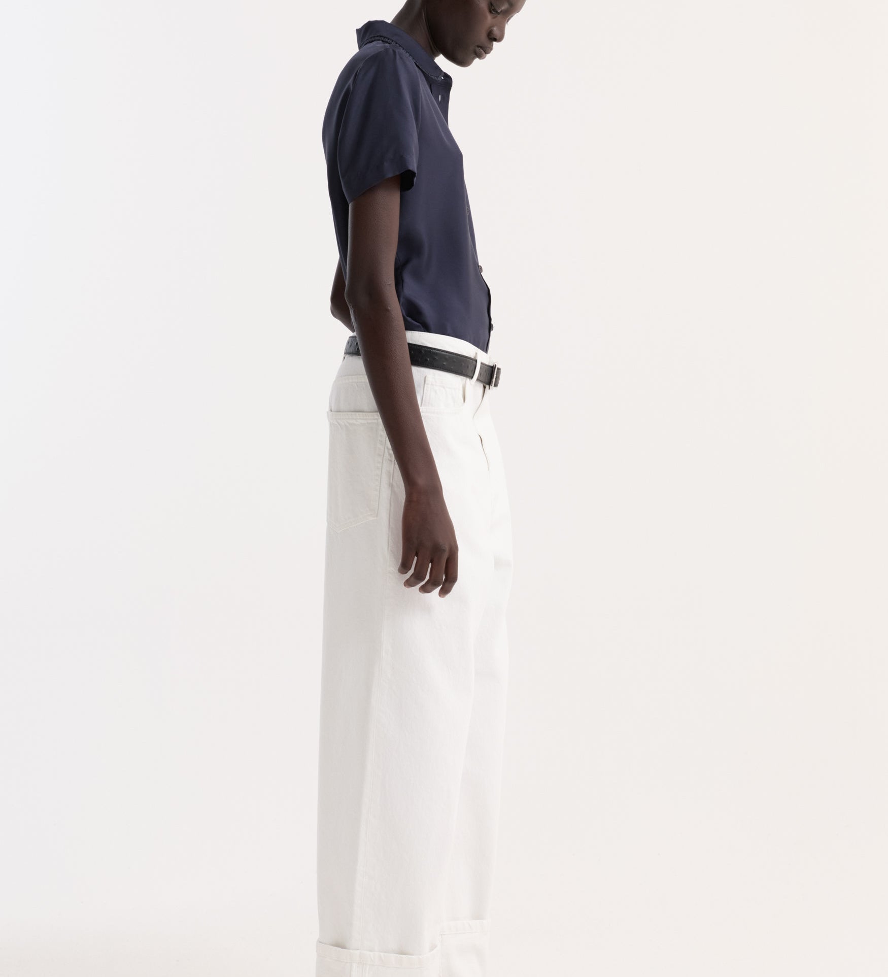 ROHE - Embroidered silk fitted shirt | night