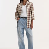 ROHE - Oversized check shirt | red table check