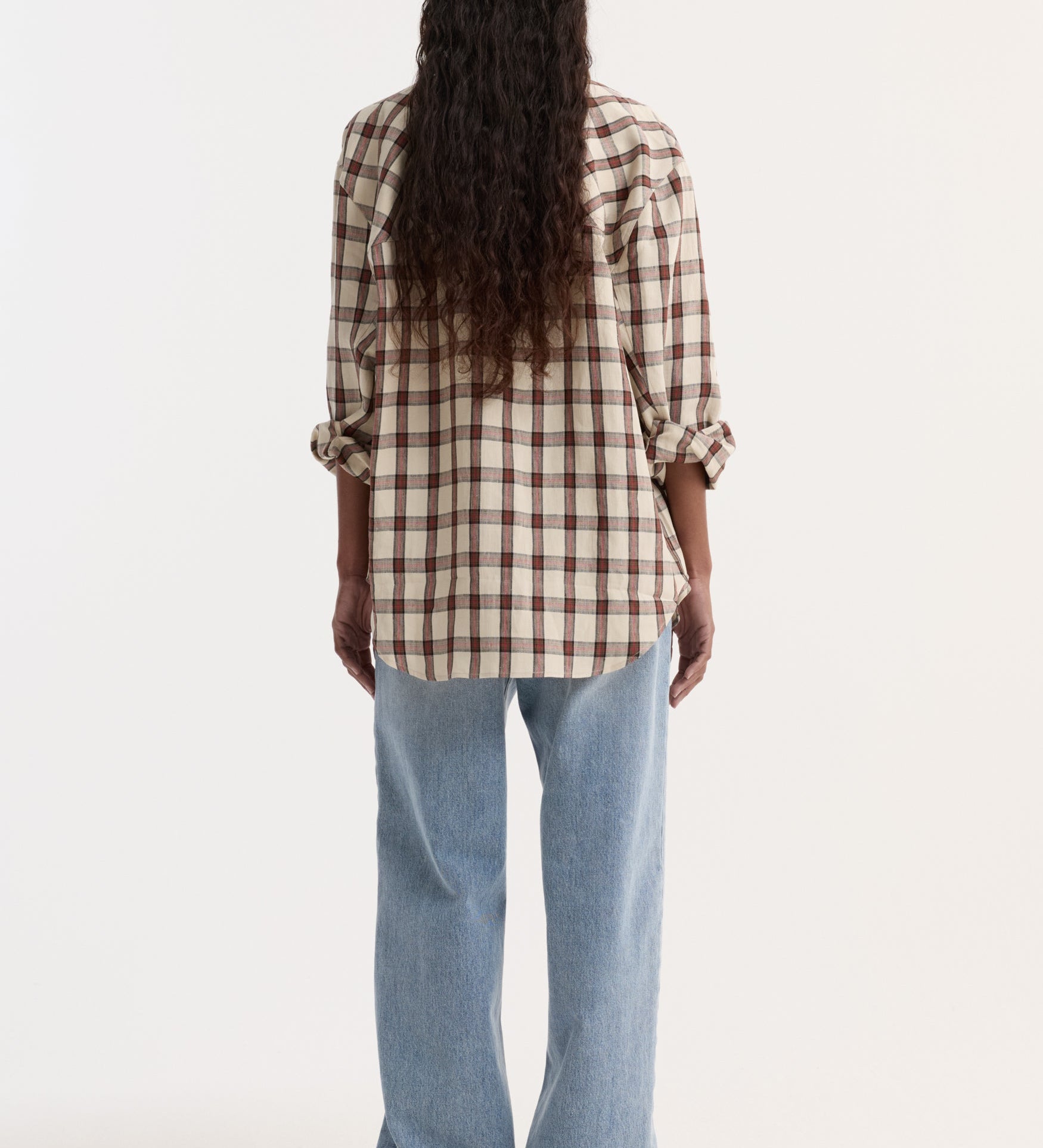 ROHE - Oversized check shirt | red table check