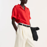 ROHE - Camp collar silk shirt | red