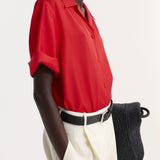 ROHE - Camp collar silk shirt | red