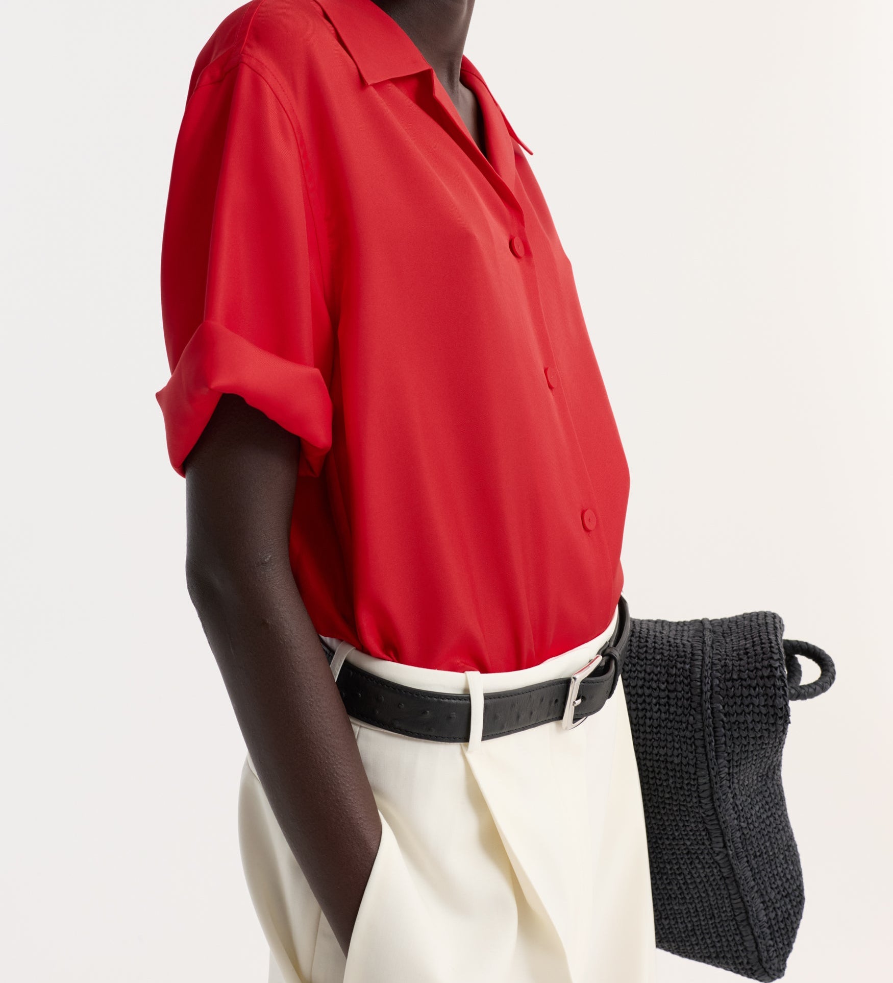 ROHE - Camp collar silk shirt | red