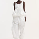 ROHE - Voluminous peplum top | optic white