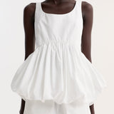 ROHE - Voluminous peplum top | optic white