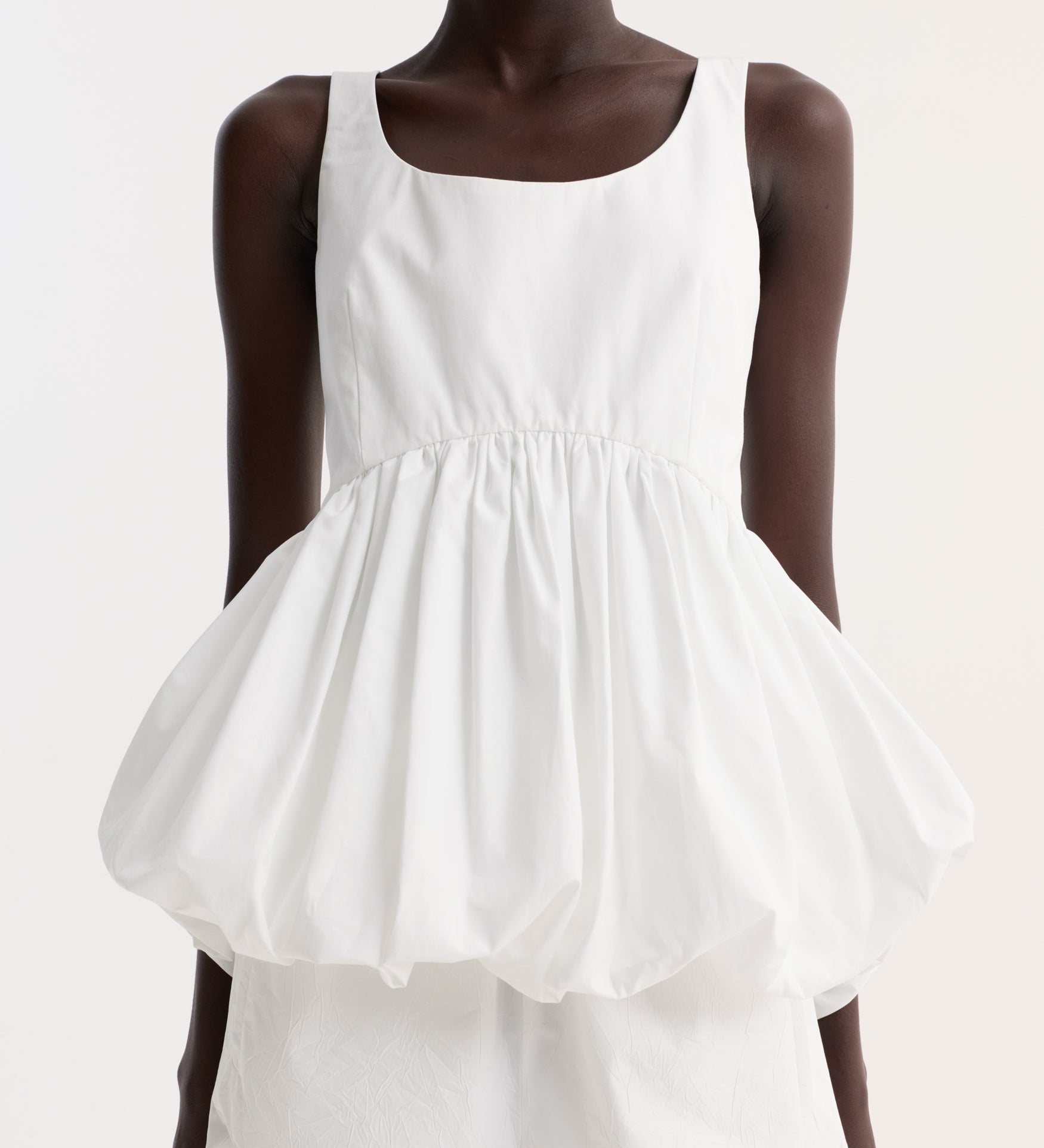 ROHE - Voluminous peplum top | optic white