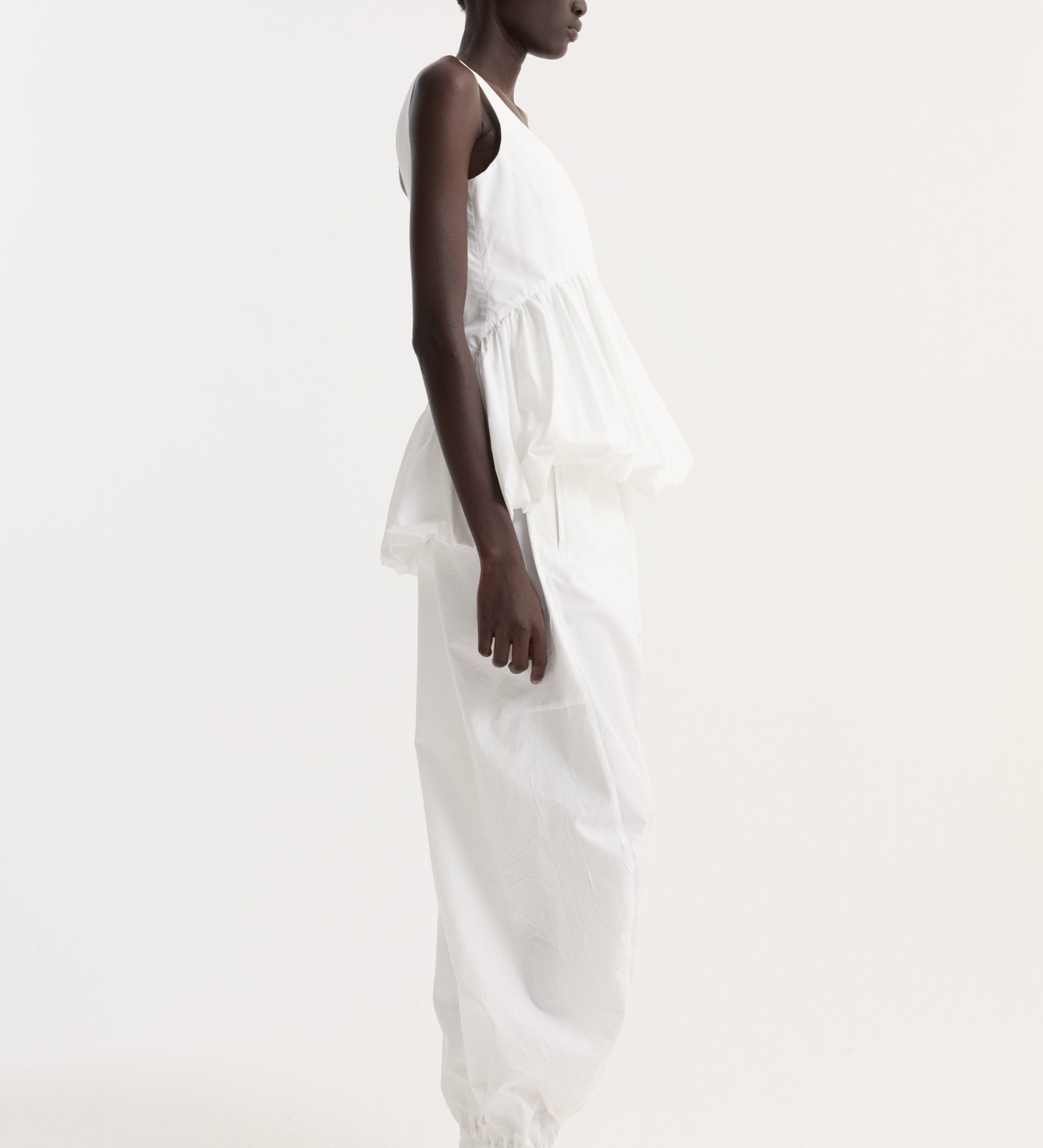 ROHE - Voluminous peplum top | optic white