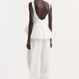 ROHE - Voluminous peplum top | optic white