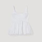 ROHE - Voluminous peplum top | optic white