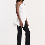 ROHE - Reimagined one shoulder top | optic white