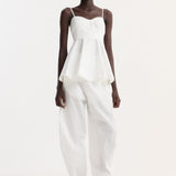 ROHE - Bustier peplum top | optic white
