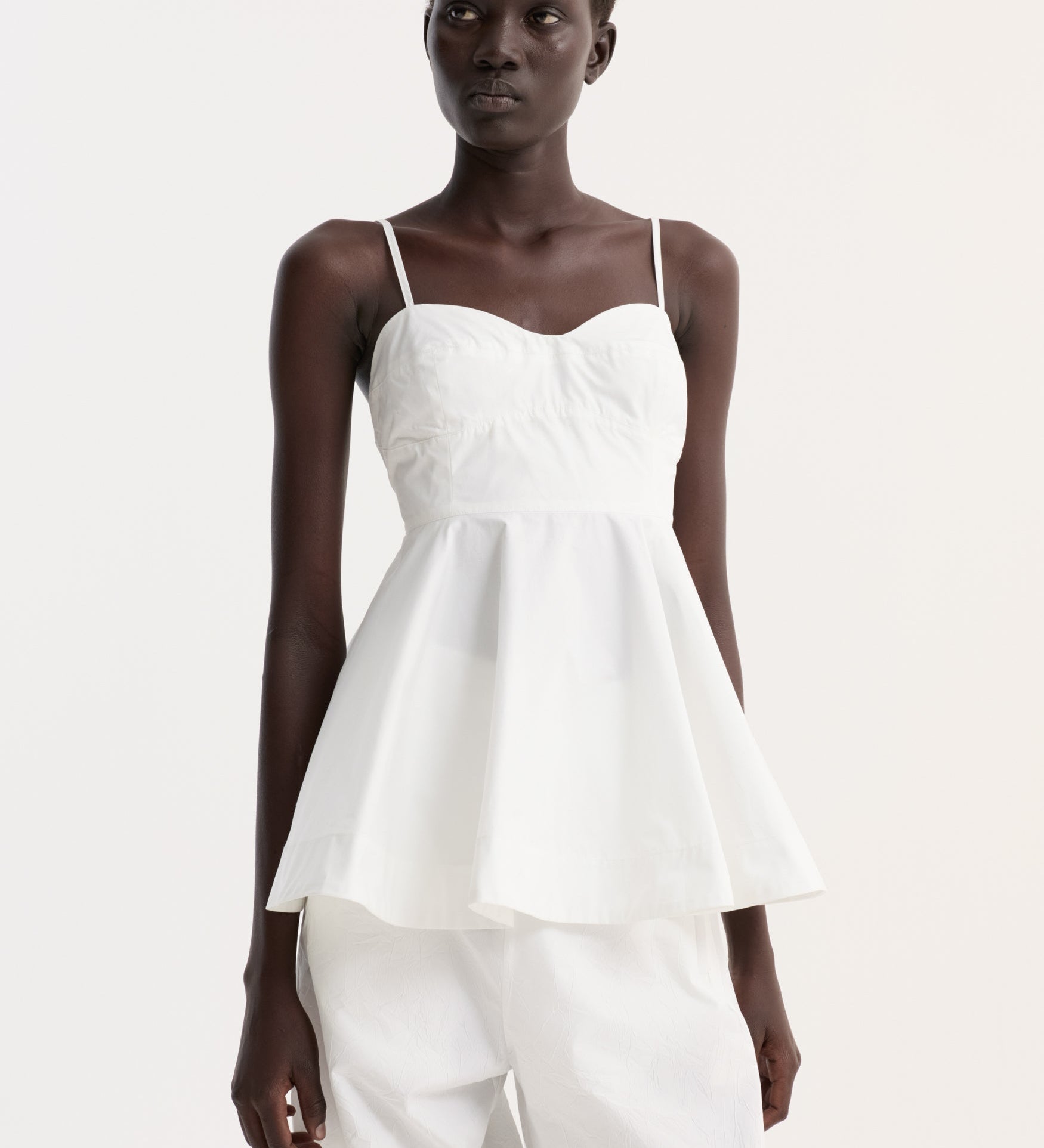 ROHE - Bustier peplum top | optic white