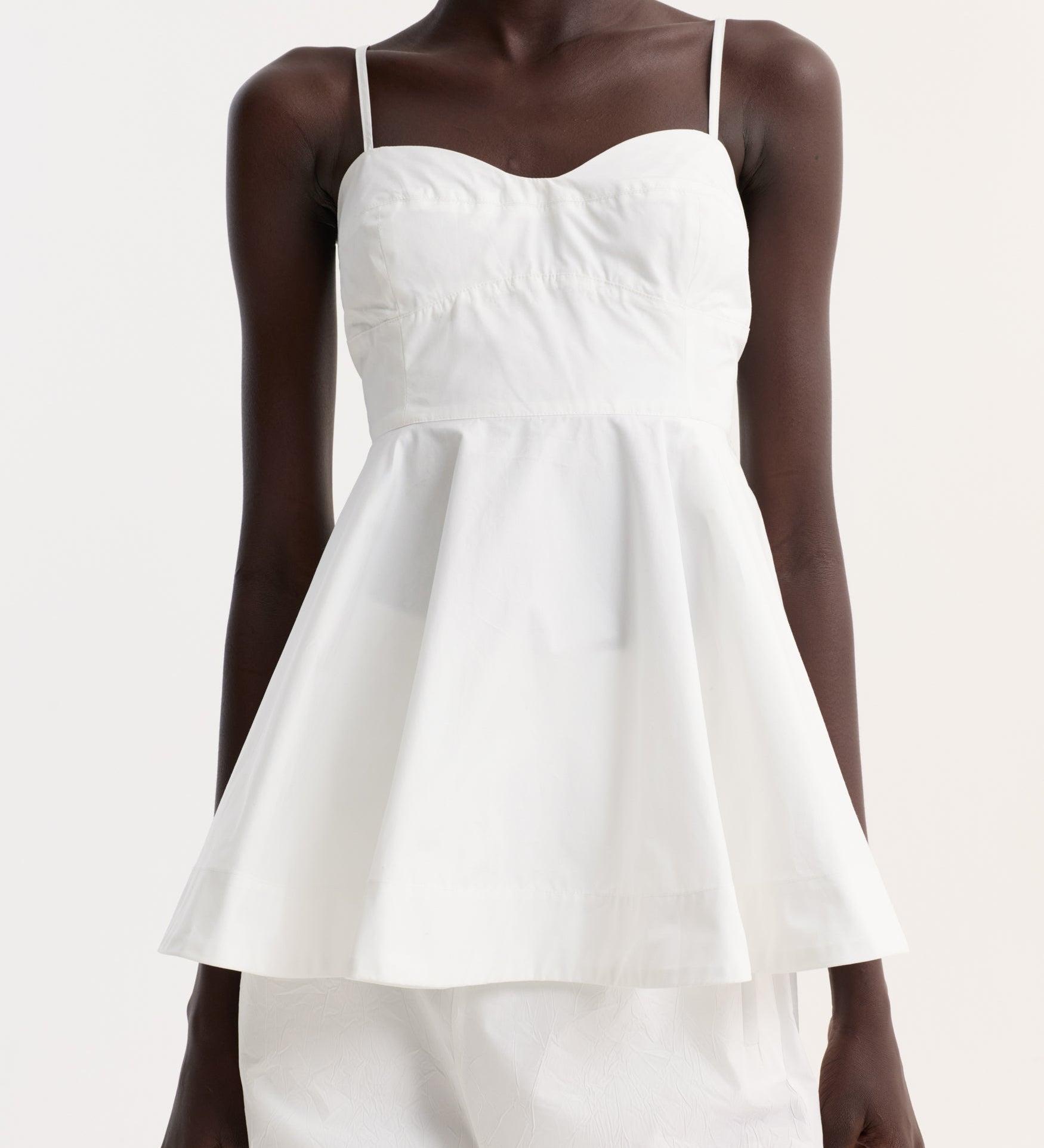 ROHE - Bustier peplum top | optic white