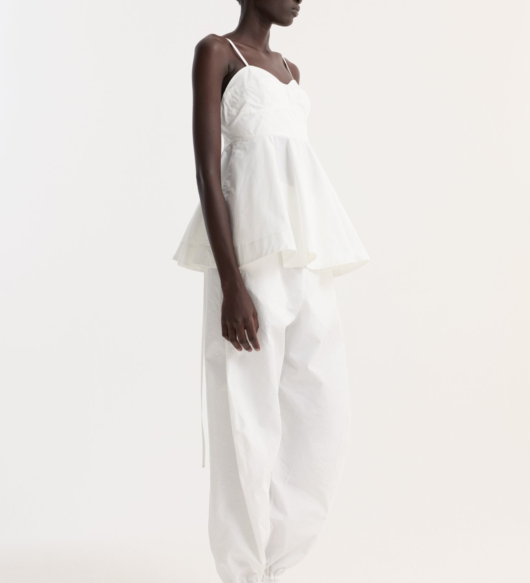 ROHE - Bustier peplum top | optic white
