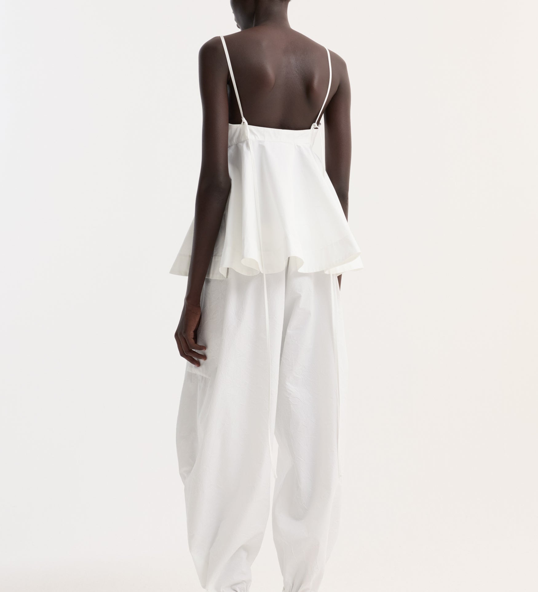 ROHE - Bustier peplum top | optic white