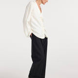 ROHE - Pankou closure silk top | cream
