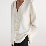 ROHE - Pankou closure silk top | cream