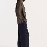 ROHE - Pankou closure silk top | earth