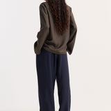 ROHE - Pankou closure silk top | earth