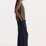 ROHE - Silk scoop - neck top | earth
