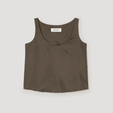 ROHE - Silk scoop - neck top | earth