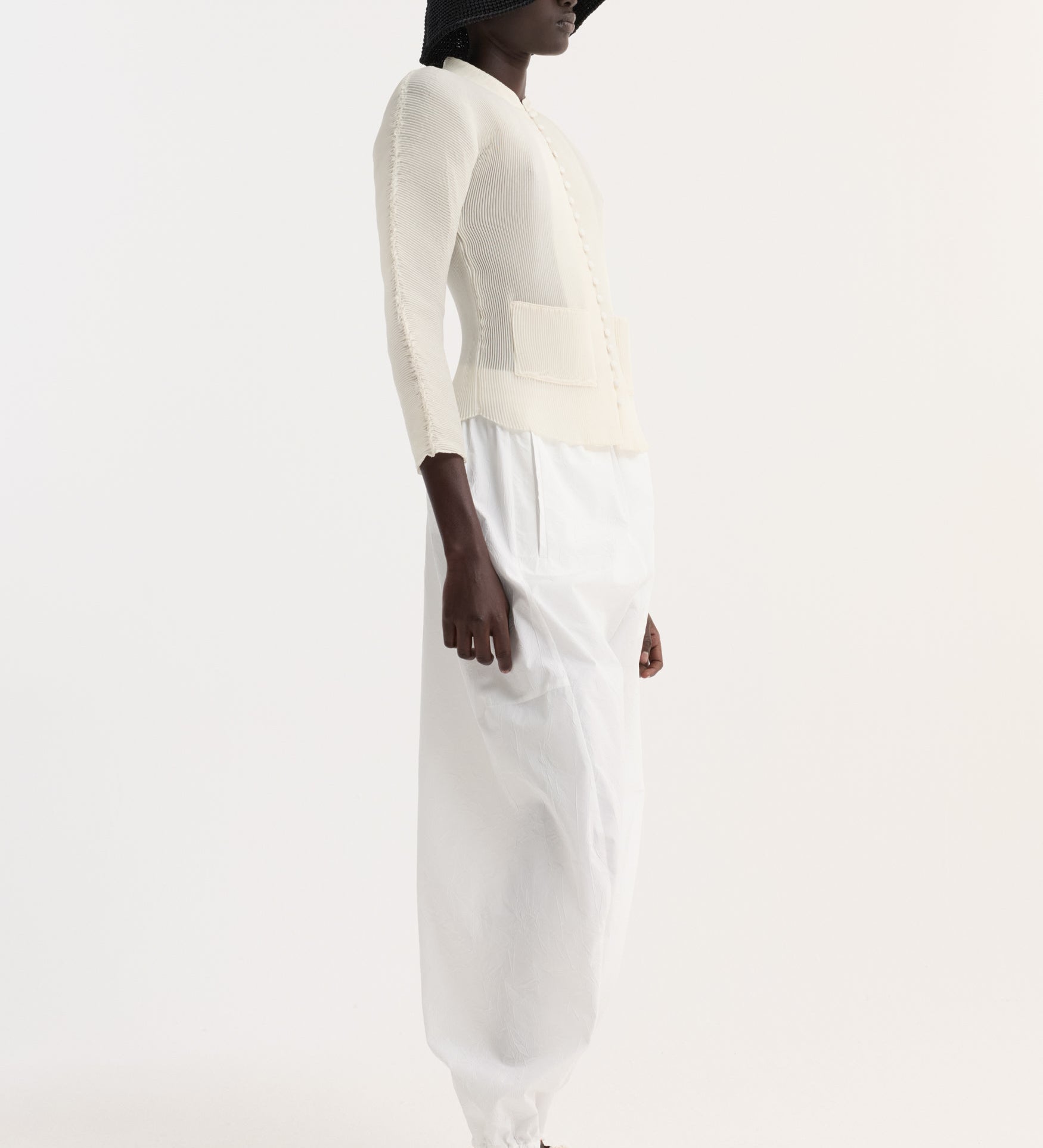ROHE - Plissé cardigan | cream
