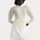 ROHE - Plissé cardigan | cream