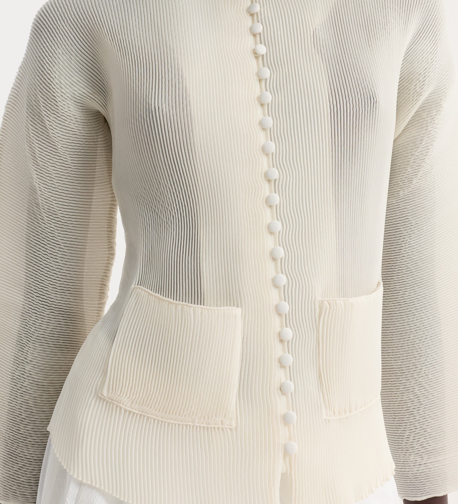 ROHE - Plissé cardigan | cream