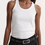 ROHE - Scoop - neck rib top | optic white