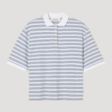 ROHE - Striped oversized polo | white / blue multi stripe