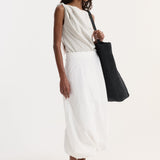 ROHE - Silk - blend draped top | fine stripe