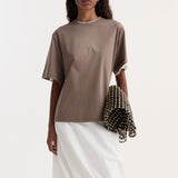 ROHE - Oversized cotton silk t - shirt | taupe