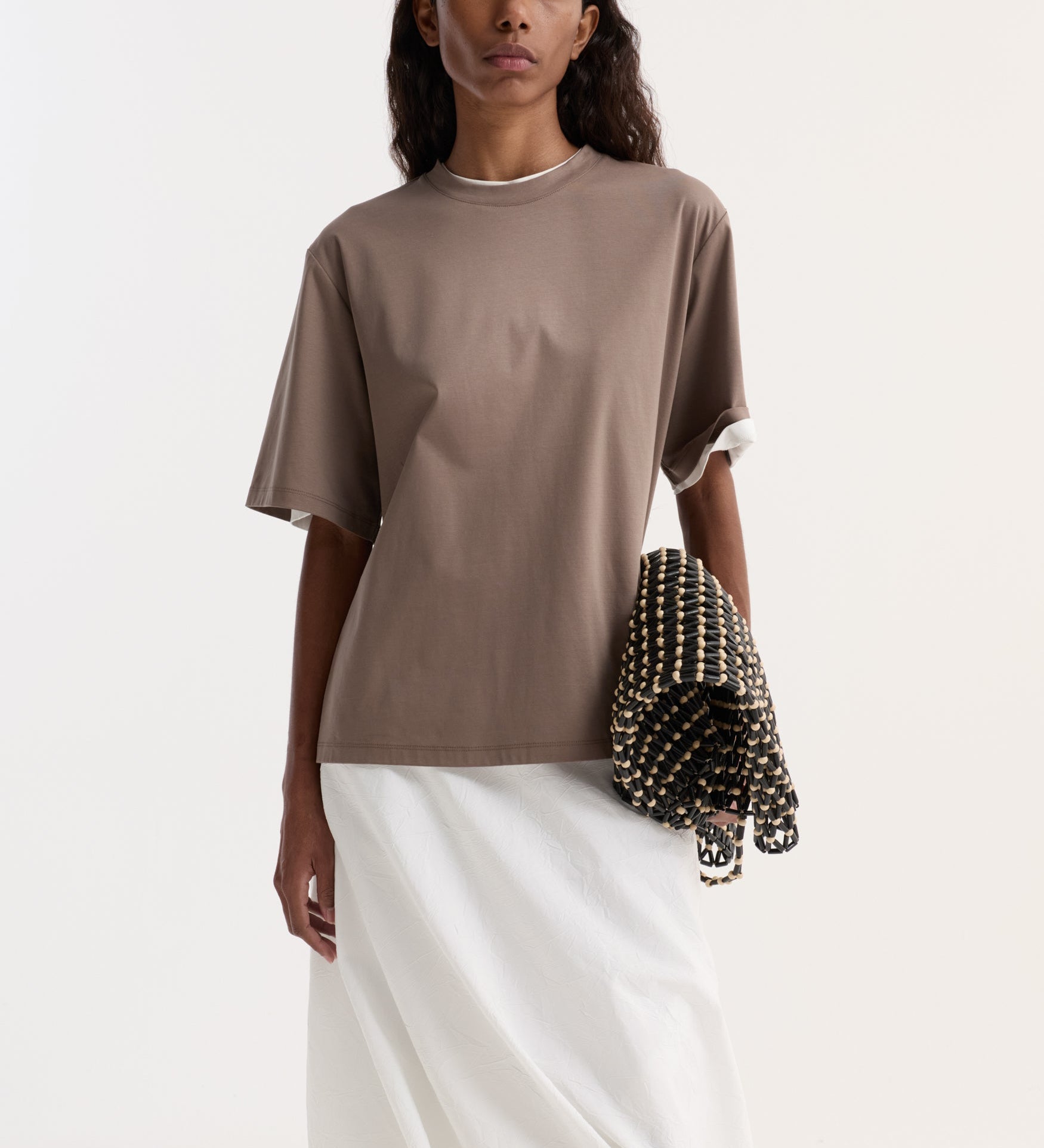 ROHE - Oversized cotton silk t - shirt | taupe