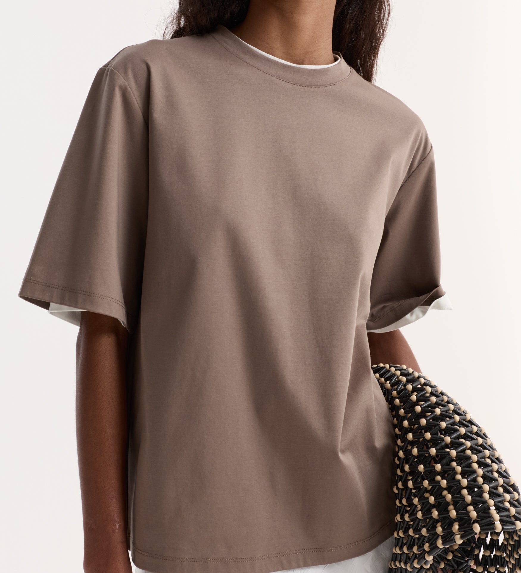 ROHE - Oversized cotton silk t - shirt | taupe