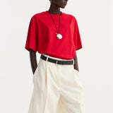 ROHE - Oversized cotton silk t - shirt | red