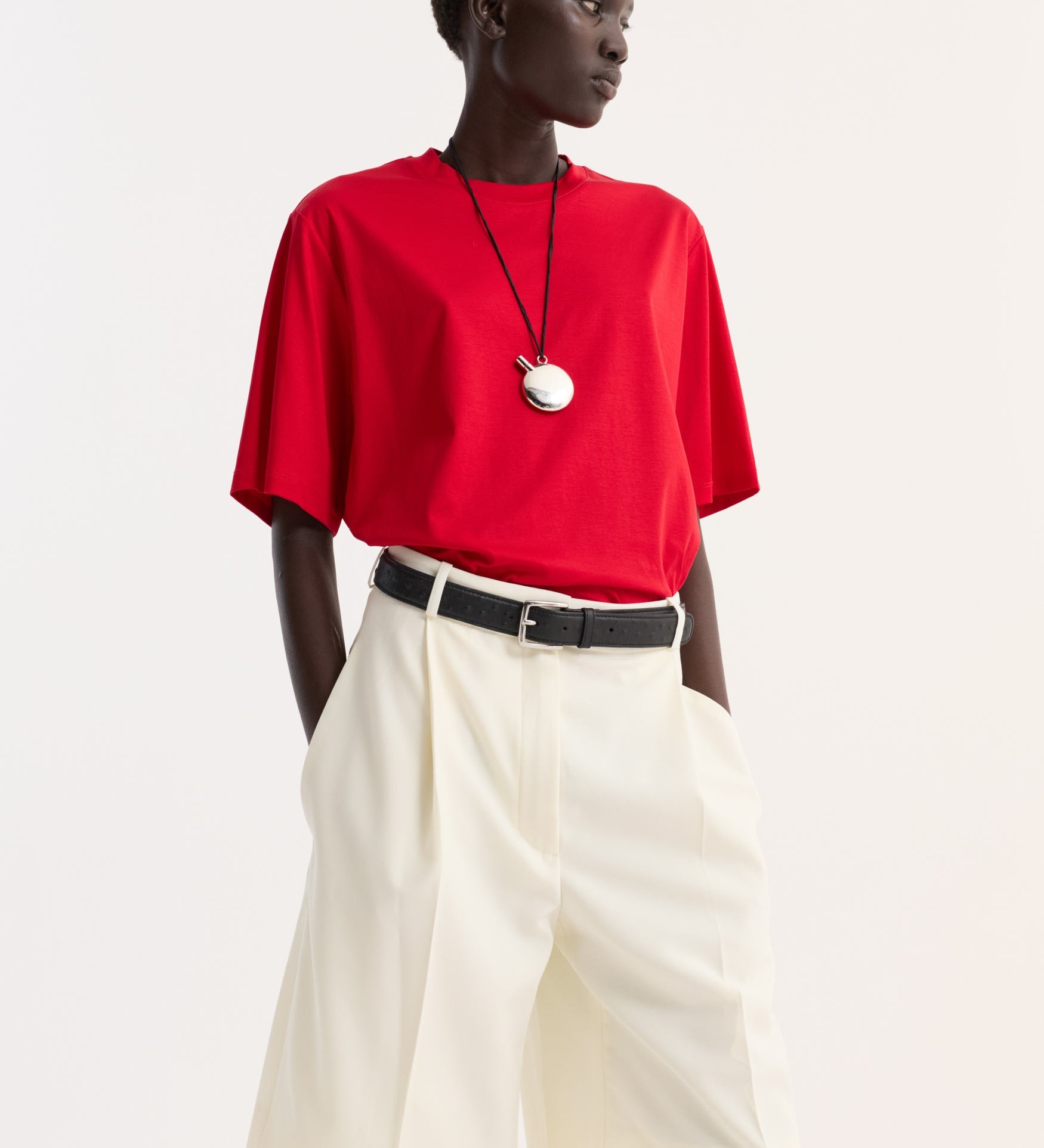 ROHE - Oversized cotton silk t - shirt | red
