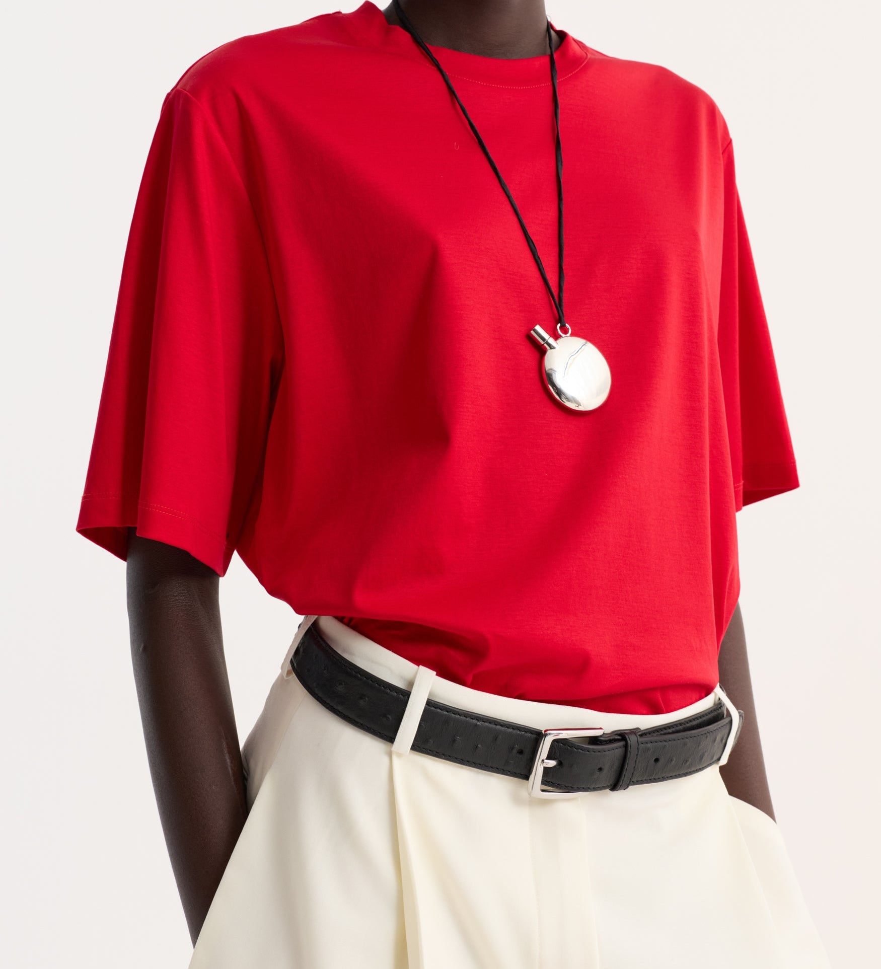 ROHE - Oversized cotton silk t - shirt | red