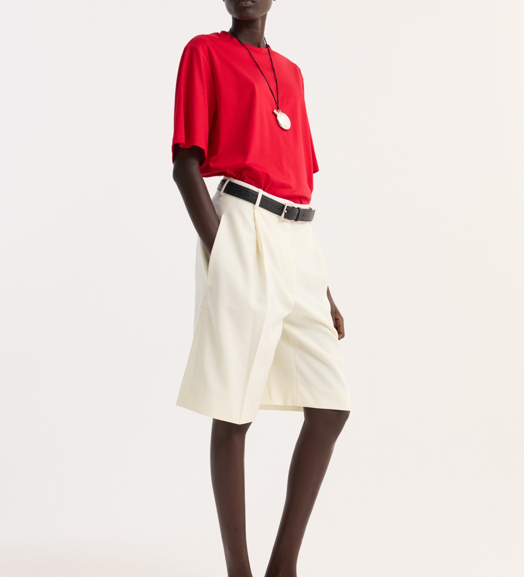 ROHE - Oversized cotton silk t - shirt | red