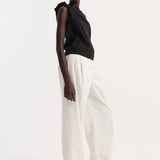 ROHE - Draped linen silk top | black