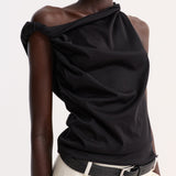 ROHE - Sculptural cotton silk top | black