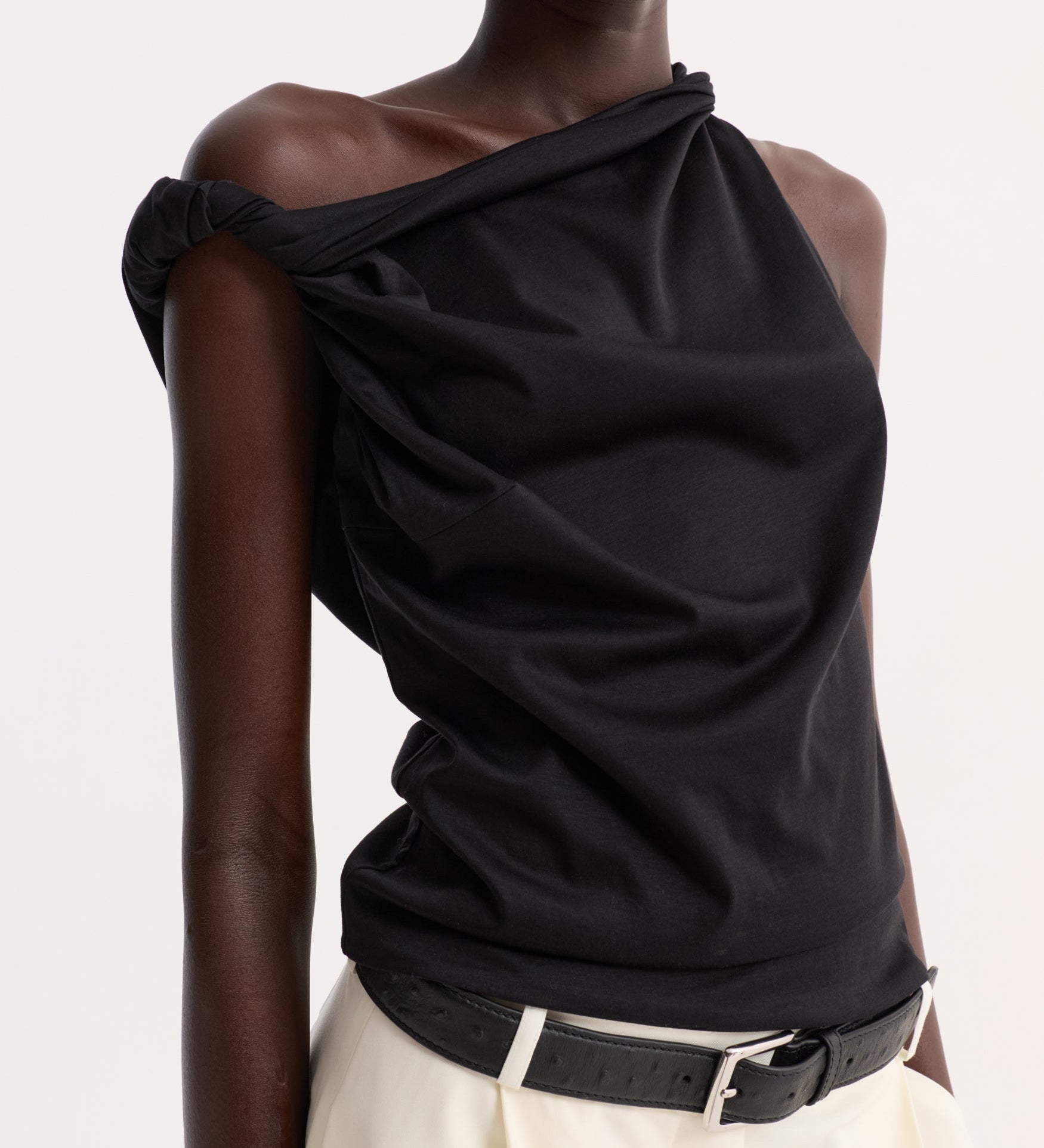 ROHE - Sculptural cotton silk top | black
