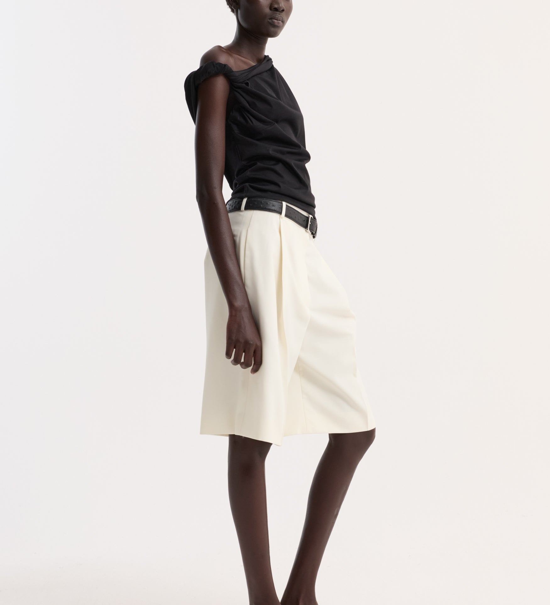 ROHE - Sculptural cotton silk top | black