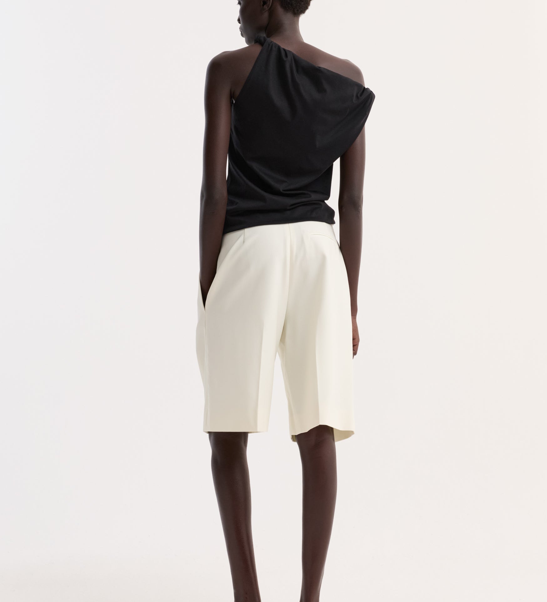 ROHE - Sculptural cotton silk top | black