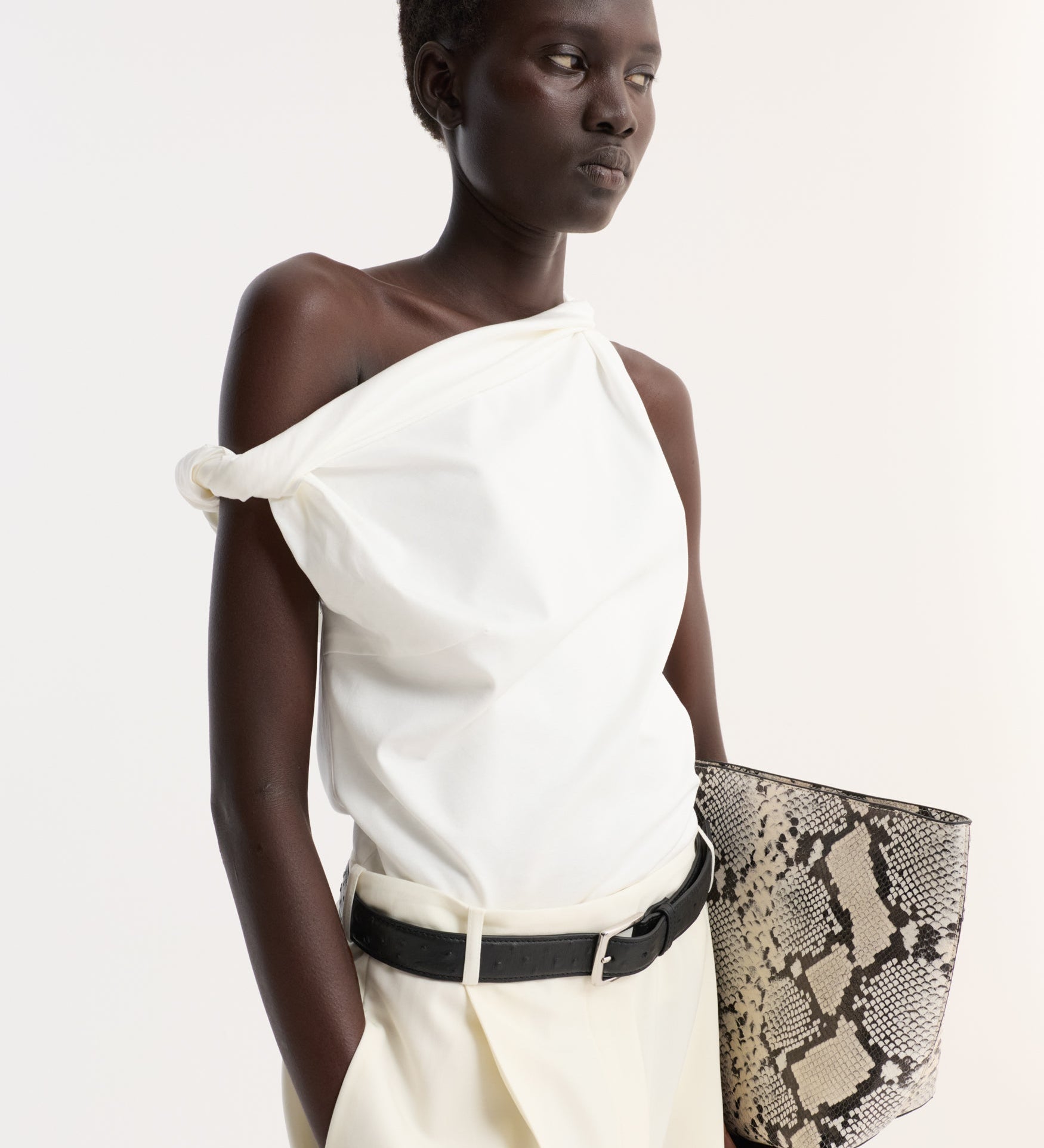 ROHE - Sculptural cotton silk top | off white