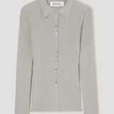 ROHE - Elongated rib cardigan | light grey melange