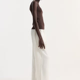 ROHE - Bustier shaped knitted top | dark chocolate