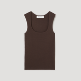 ROHE - Bustier shaped knitted top | dark chocolate