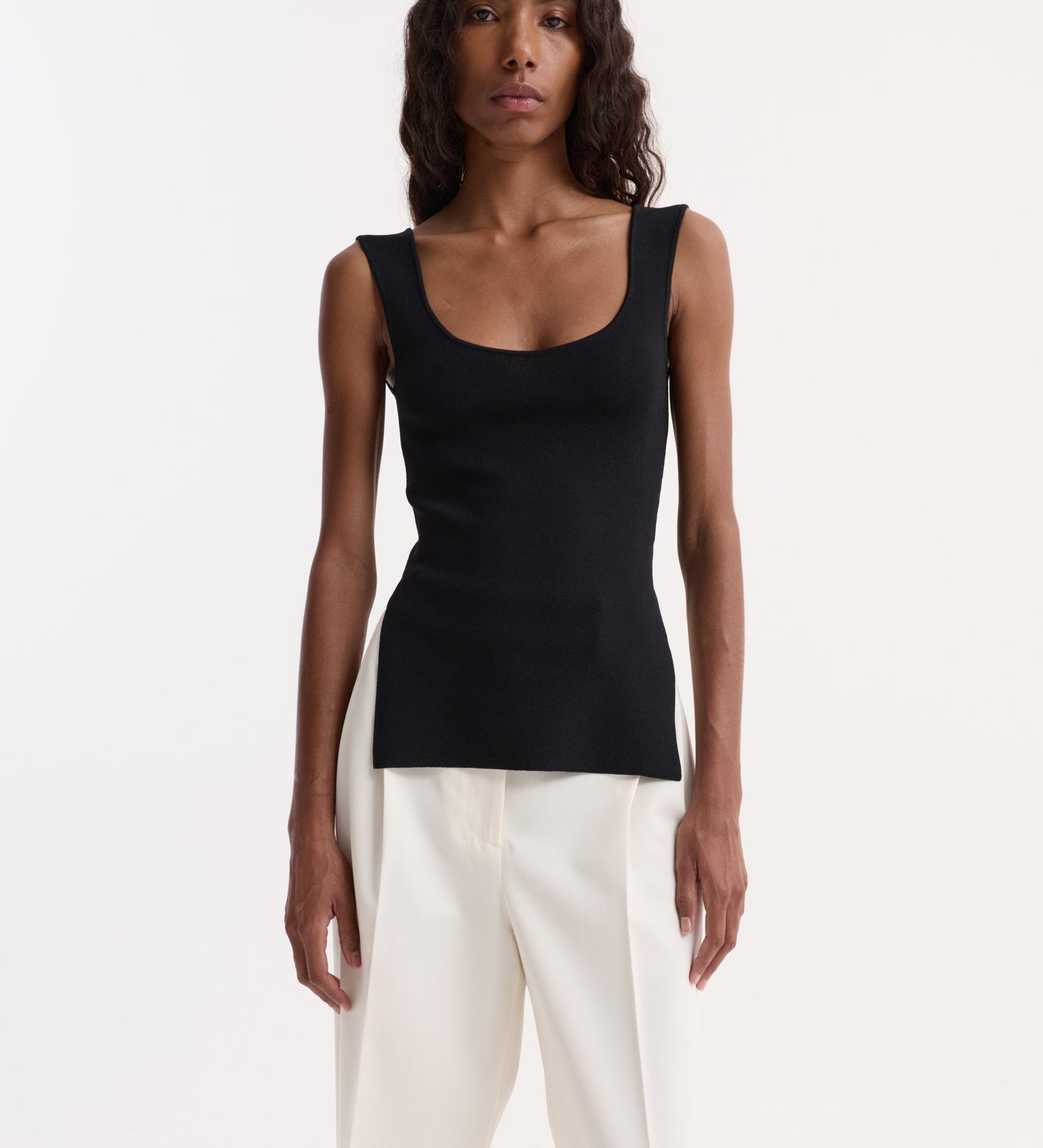 ROHE - Long knitted bustier top | black