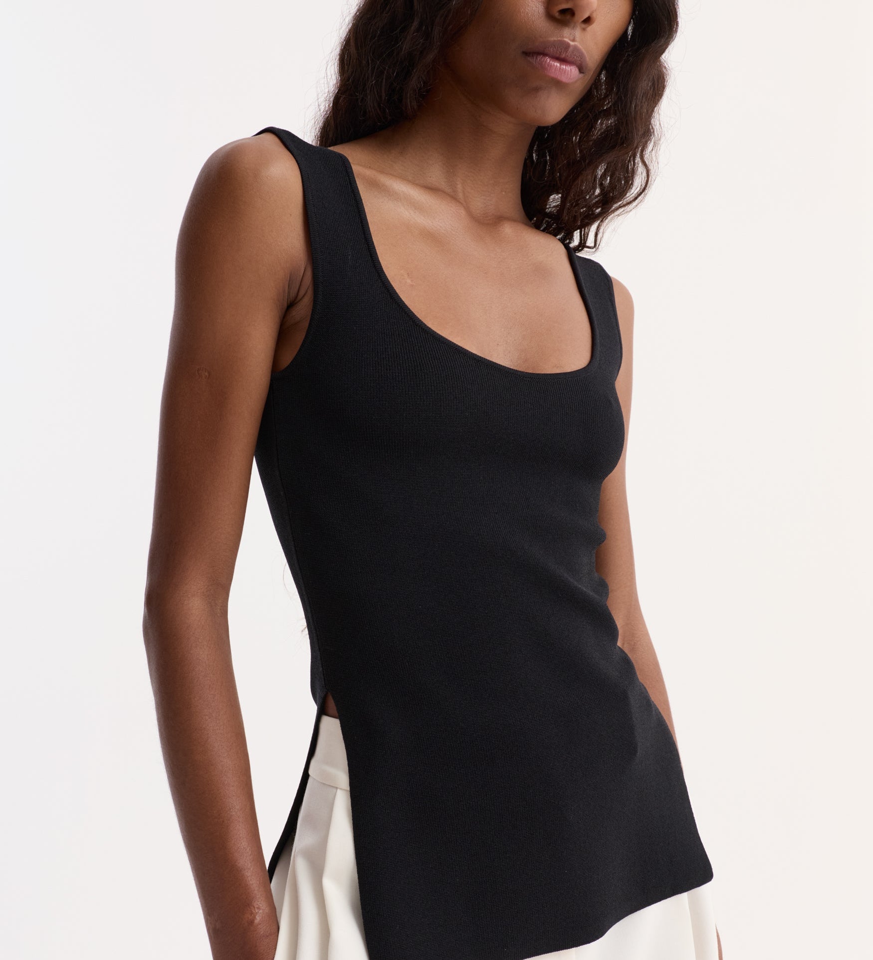 ROHE - Long knitted bustier top | black