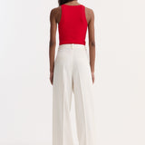 ROHE - Scoop neck knitted top | red