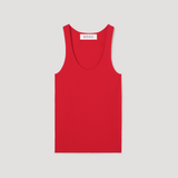 ROHE - Scoop neck knitted top | red